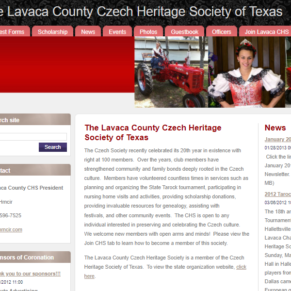 Czech Speaking Organizations in USA - The Lavaca County Czech Heritage Society of Texas